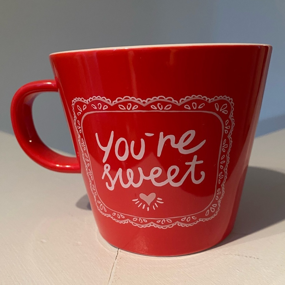 Threshold Red Stoneware Valentines Mug “ you’re sweet”